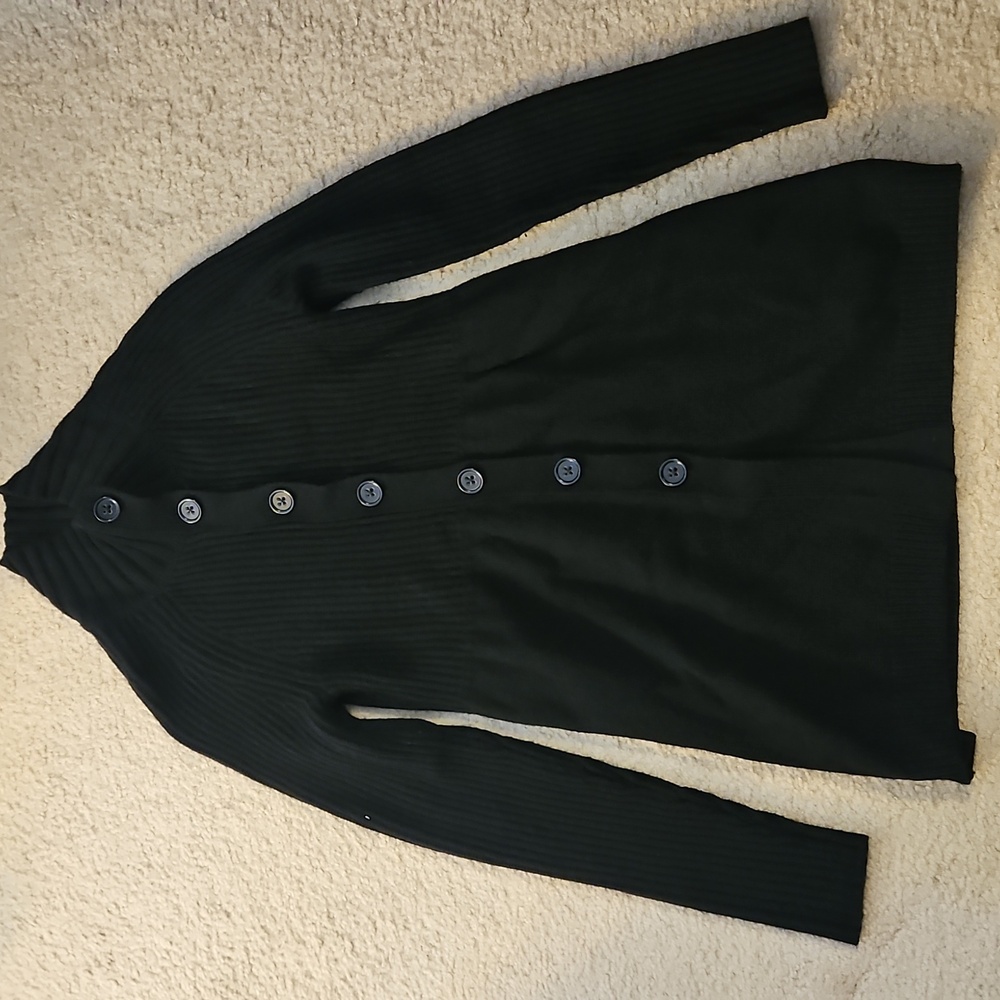 Banana Republic Factory Black Ribbed Cardigan